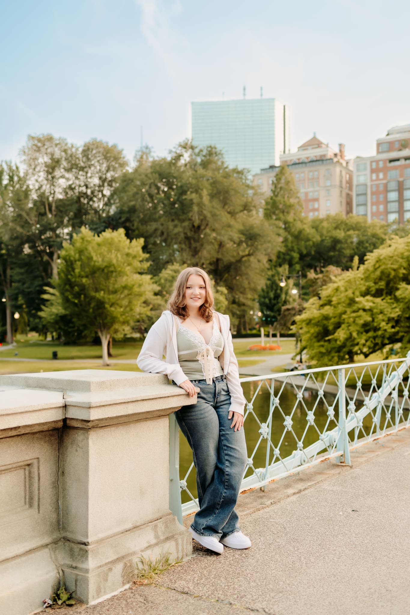 Senior photos in Boston, Massachusetts-senior photo session at the Public Gardens, Boston MA